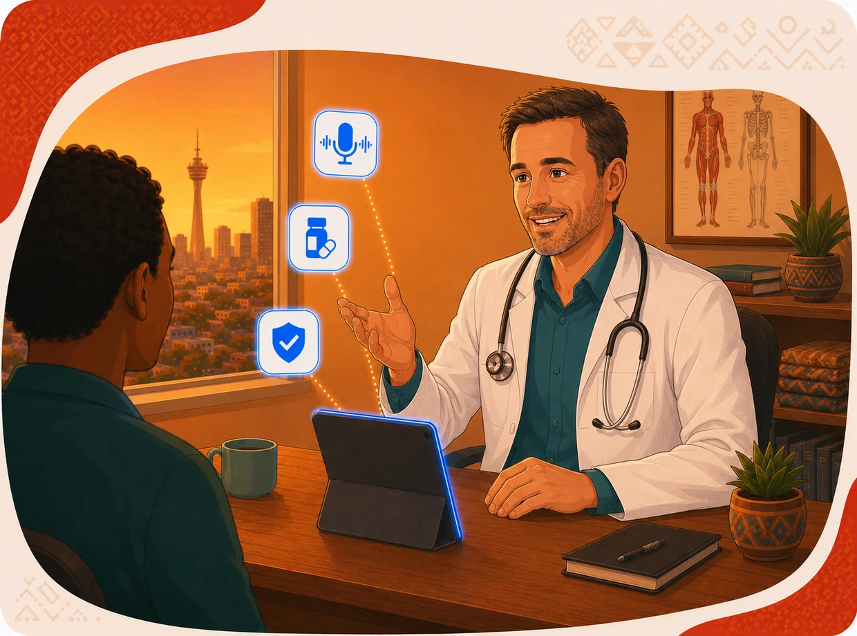 AI transcribing a doctor-patient consultation